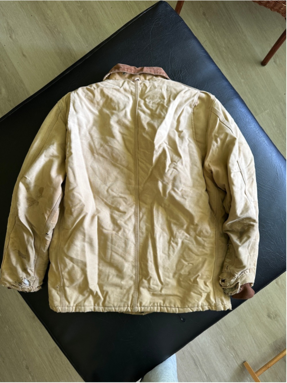 Carhartt Duck Work Jacket Corduroy Collar Blanket Lined Large - Picture 5 of 7